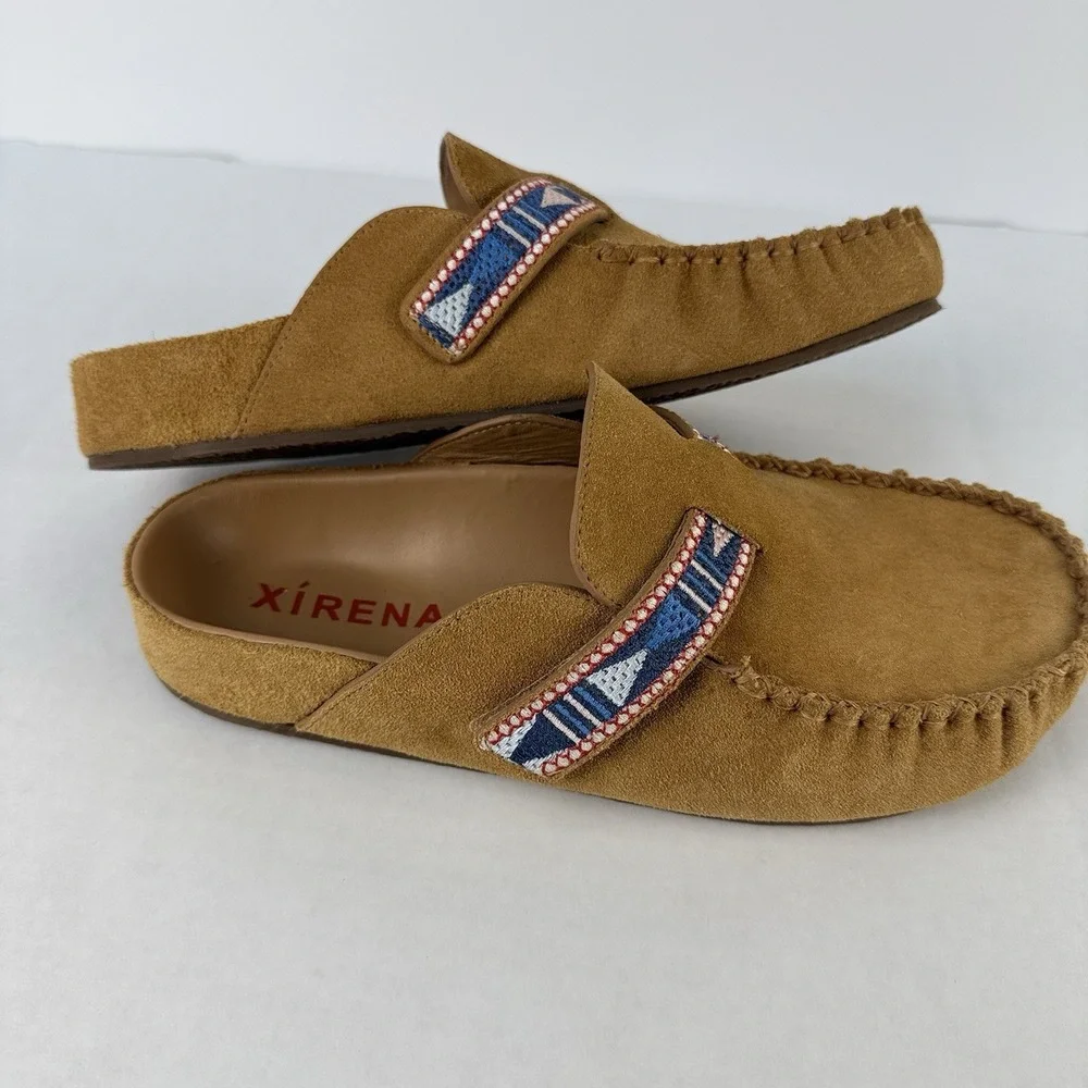 Xirena Suede Beaded Moc Mule Womens 36 Tan Slip-On Comfort Shoe $285 - Picture 4 of 10